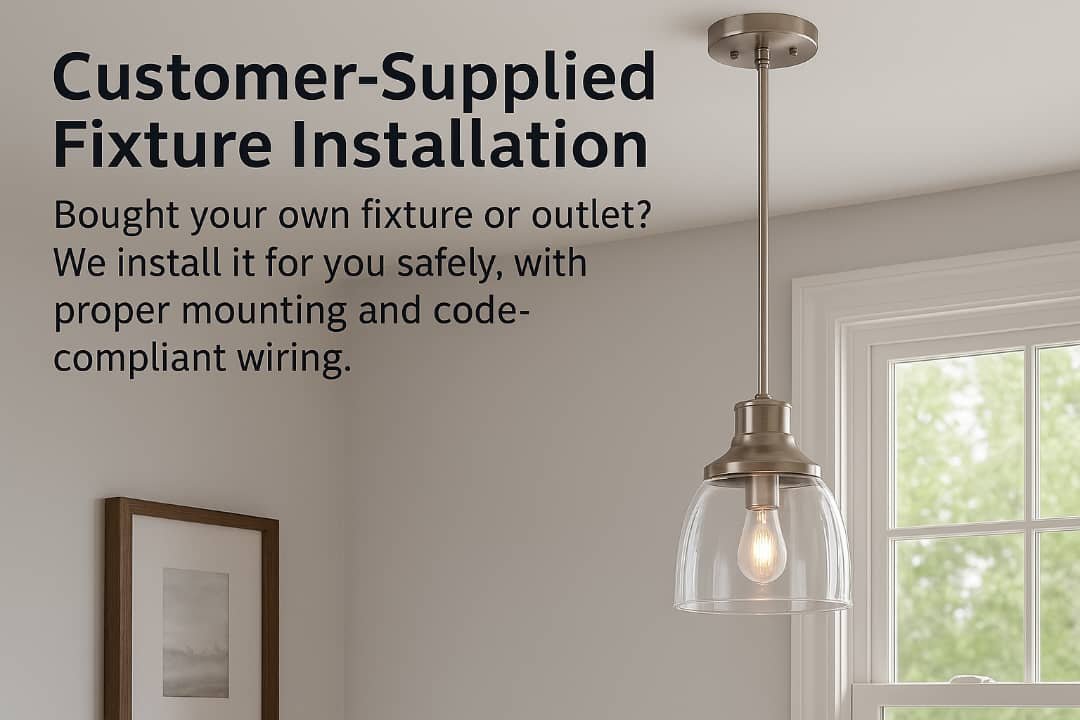 Electrician installing a ceiling light fixture in a modern room using a junction box and clean wiring