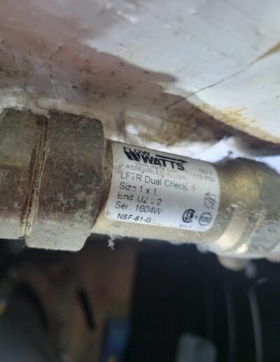 Watts valve installed on a water line in Camp Springs, MD