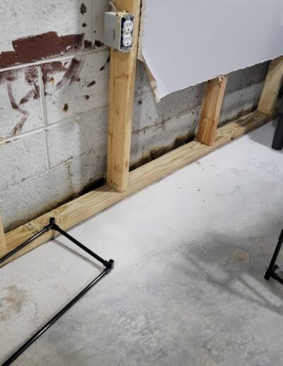 Basement wall framing ready for plumbing and electrical work in Upper Marlboro, MD