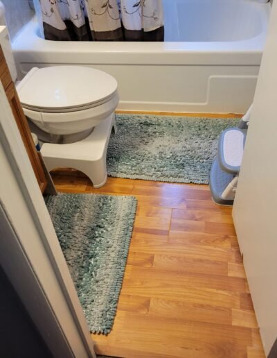 Toilet and bathtub in a renovated bathroom in Seat Pleasant, MD