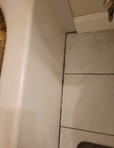 Bathtub drain area during repair in Washington, DC