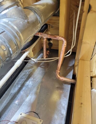 New copper water lines in a basement ceiling in Upper Marlboro, MD
