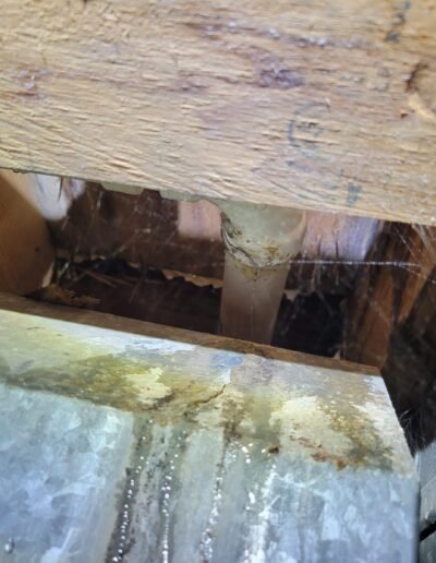 Crawl space inspection during leak detection in Woodbridge, VA