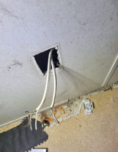 Electrical wiring through a wall opening in Dunkirk, MD