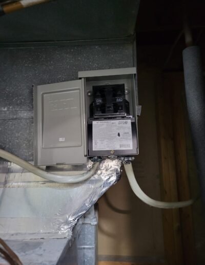 Electrical disconnect box installed on HVAC equipment in Upper Marlboro, MD