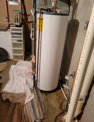 Gas water heater replacement in a utility area in Upper Marlboro, MD