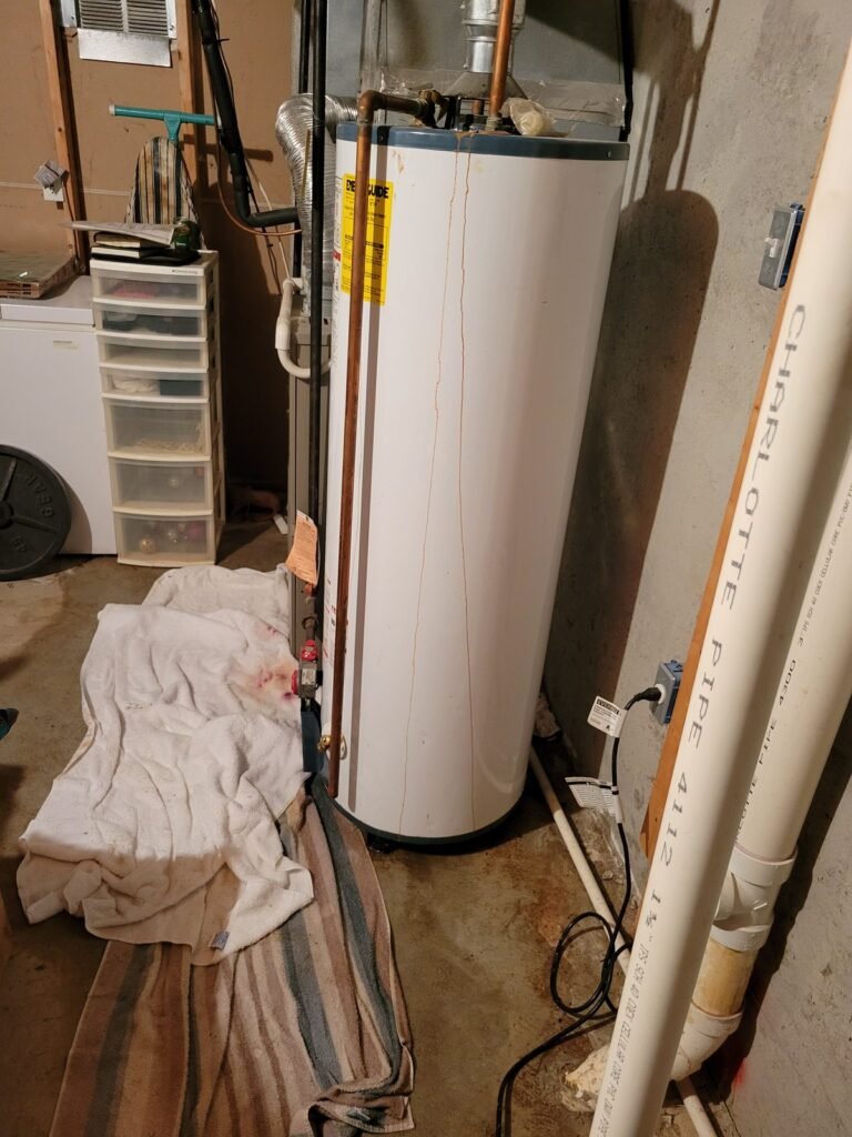 Gas water heater replacement in a utility area in Upper Marlboro, MD