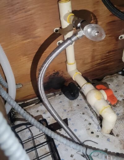 New supply lines under a kitchen sink in Washington, DC