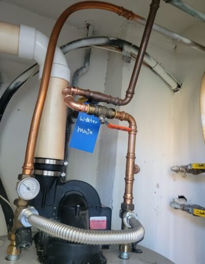 Main water line repair with pressure gauge in Washington, DC