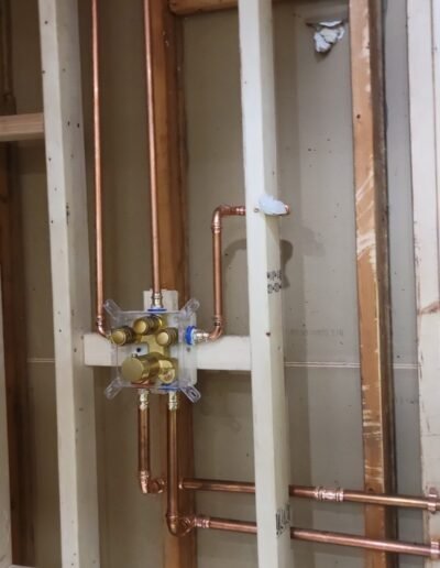 New shower mixing valve rough-in with copper lines in Upper Marlboro, MD