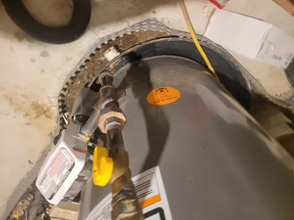 Gas valve on a water heater in Baltimore, MD