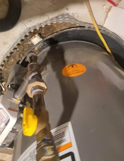 Gas valve on a water heater in Baltimore, MD