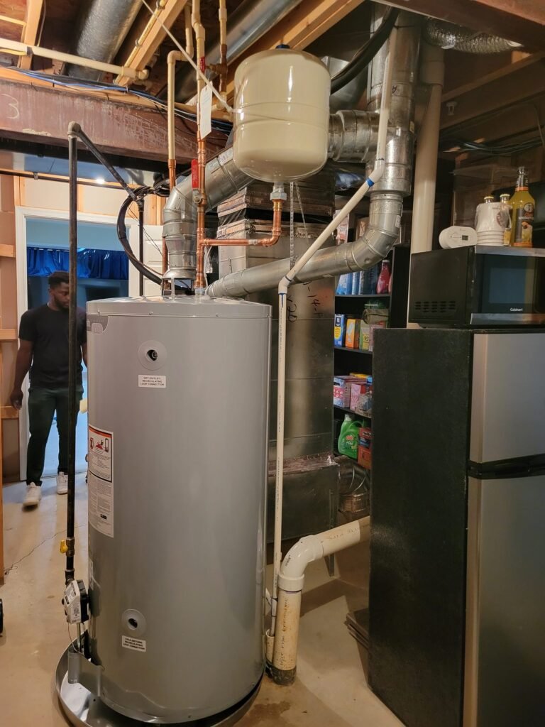 Water heater replacement with expansion tank in Bowie, MD