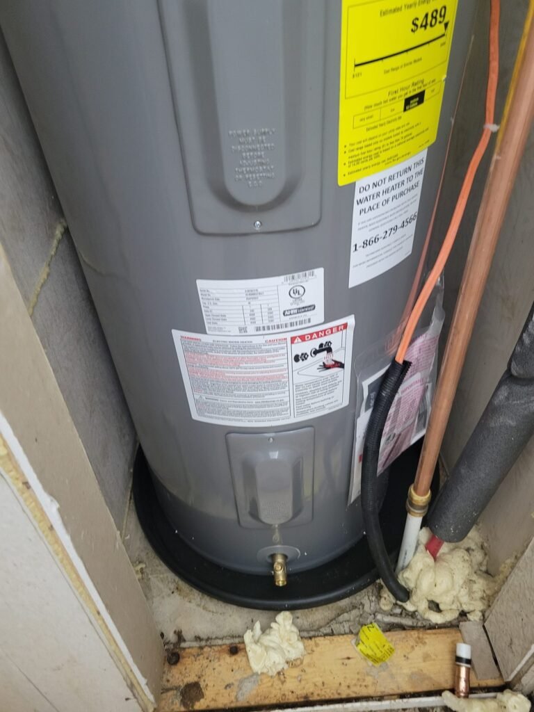 Completed water heater replacement in Dunkirk, MD