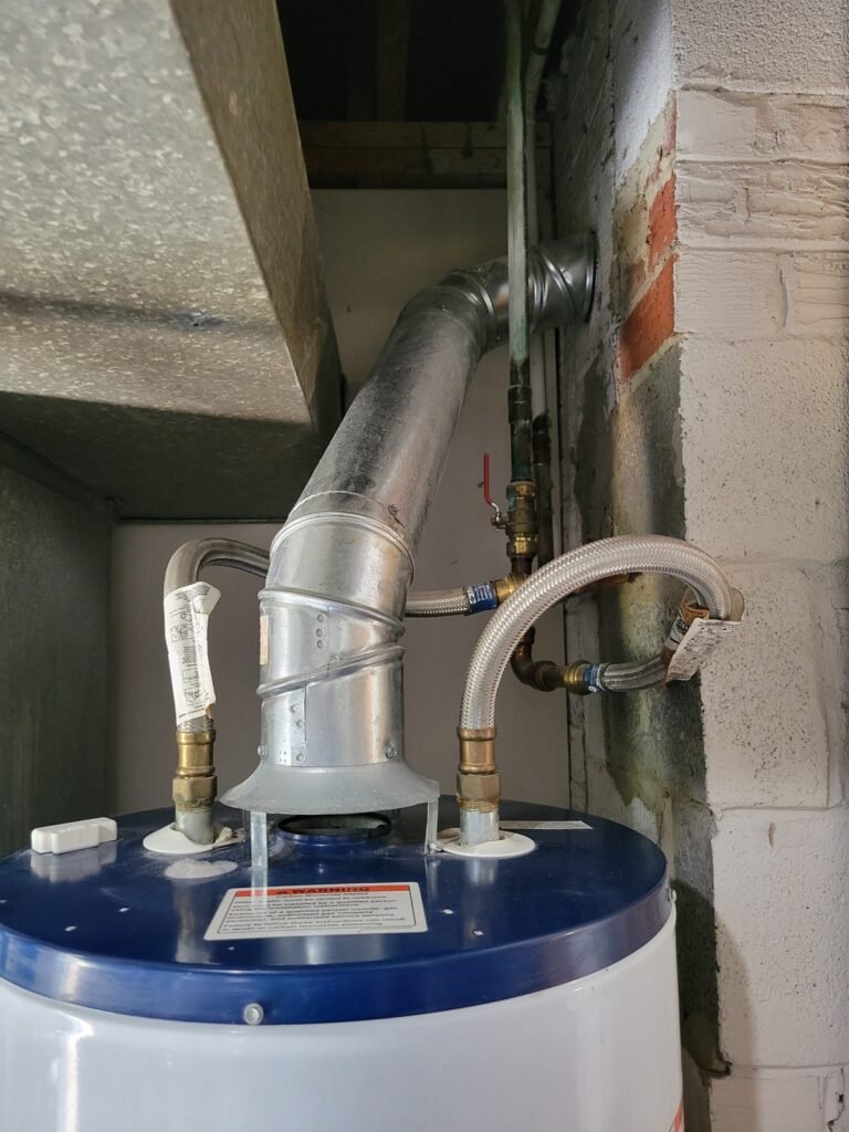 Water heater vent and supply connections in Largo, MD